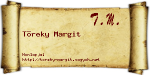 Töreky Margit névjegykártya